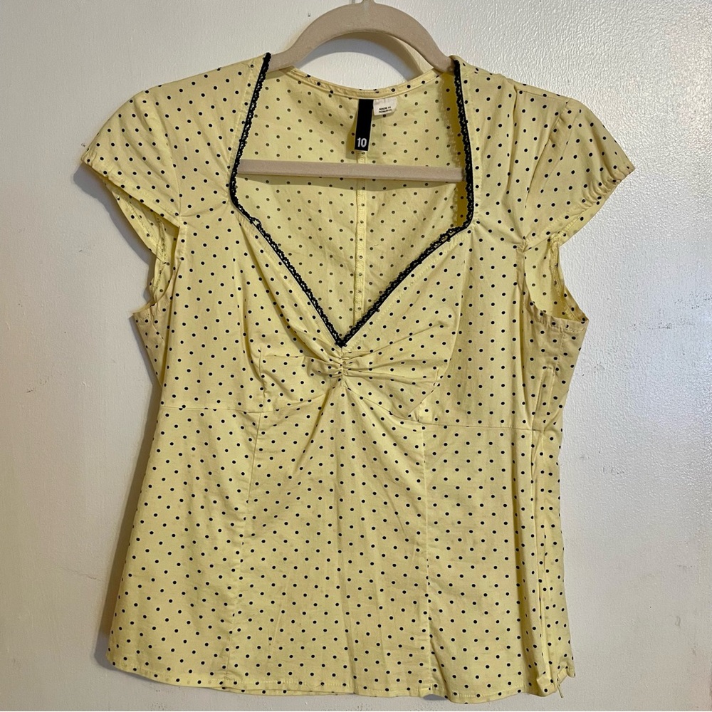 Yellow Polka Dot Women's Top